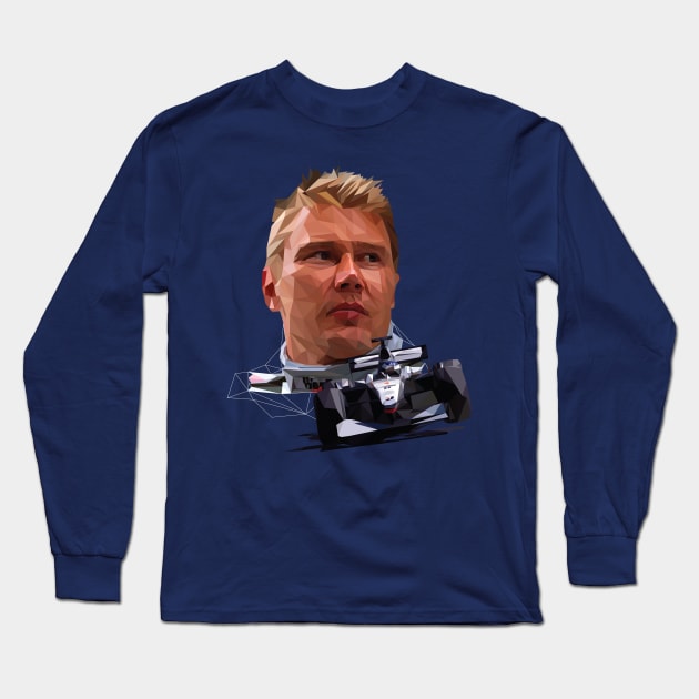 Mika Hakkinen low poly Long Sleeve T-Shirt by pxl_g